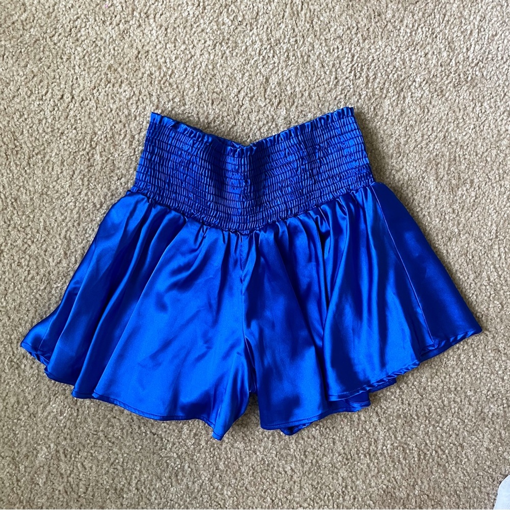 The Impeccable Pig Blue Flowy Shorts NWOT